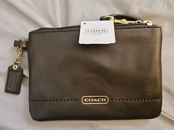 Coach Handbags - Coach CAMPBELL LEATHER SMALL WRISTLET (COACH F50078 Mahogany NWT